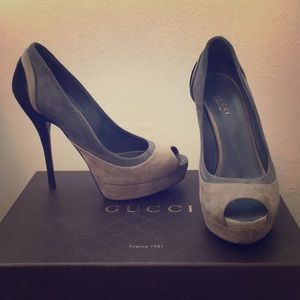 Gucci platform peep toe heels 120mm